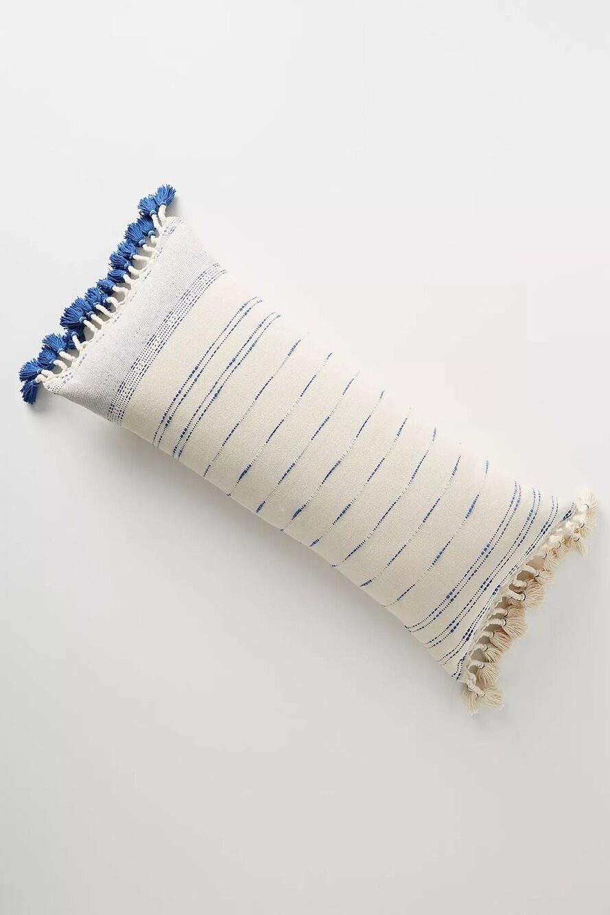 New Anthropologie Tasseled Nayo Pillow 12x27